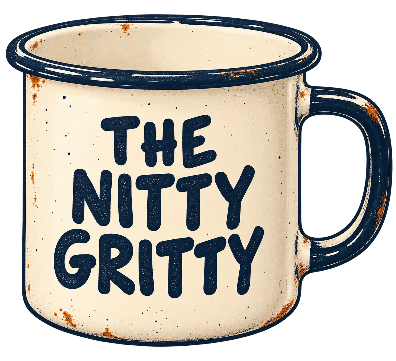 The Nitty Gritty enamel coffee mug